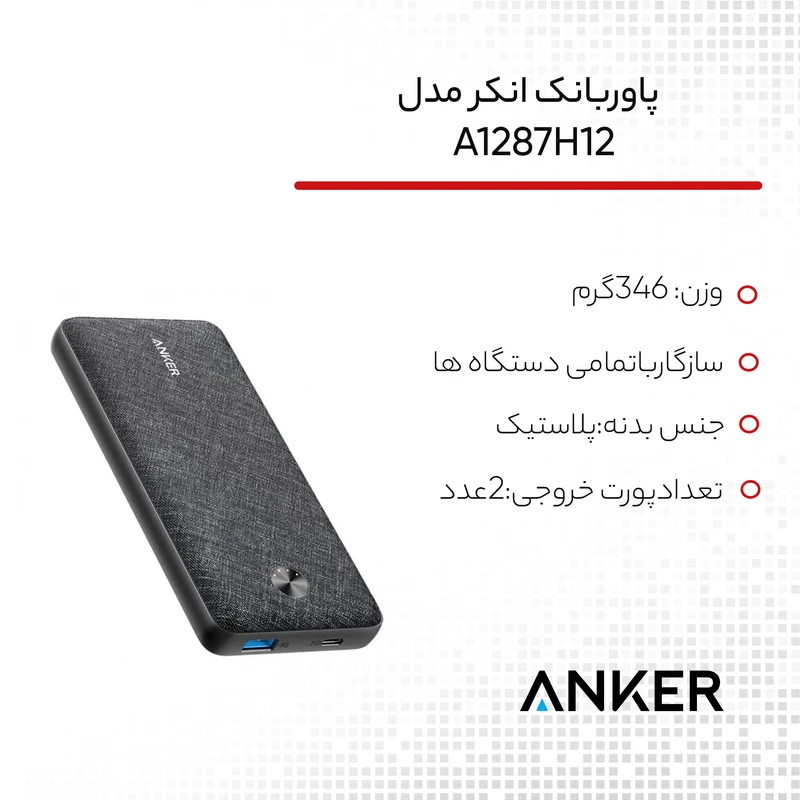 پاوربانک انکر مدل A1287H12 ظرفیت 20000 میلی آمپر ساعت - Image 8